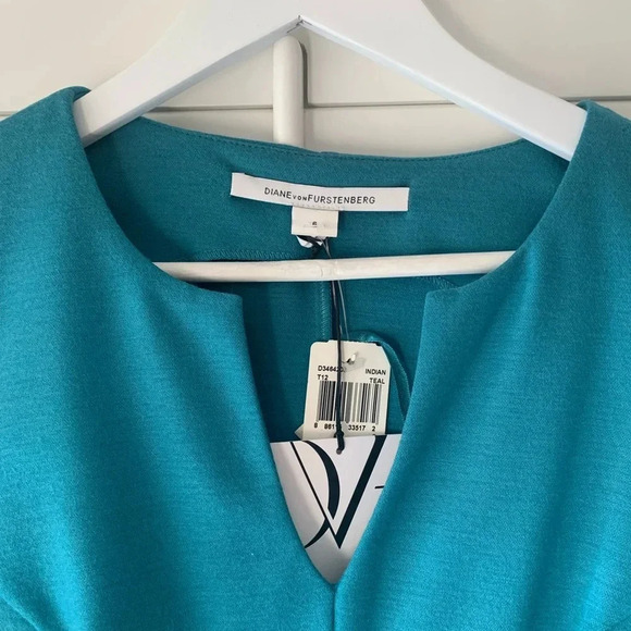 DIANE VON FURSTENBERG NWT Aurora Sheath Dress Teal - Picture 5 of 8